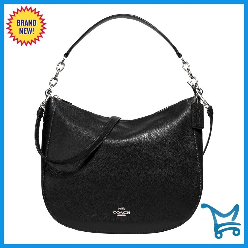 Leather Hobo Bag with Adjustable Strap, Top Handles, Zip Closure